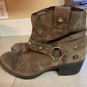 Born Studded Leather Harness Moto Coastal Cowgirl Granola Western Rodeo Boot…